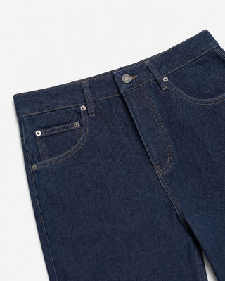 Straight-leg raw denim jeans in blue