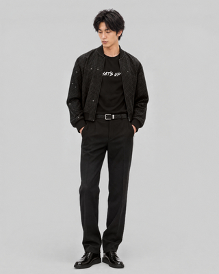 Black Teddy Jacket with Rhinestones