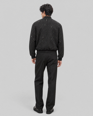 Black Teddy Jacket with Rhinestones