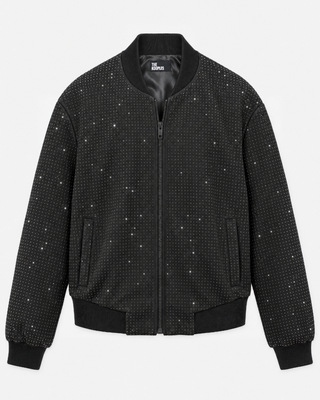 Black Teddy Jacket with Rhinestones