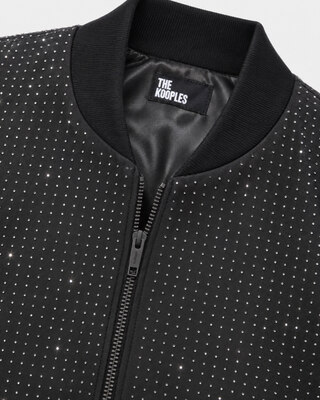 Black Teddy Jacket with Rhinestones