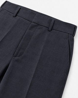Slim-fit tartan suit pants in navy wool