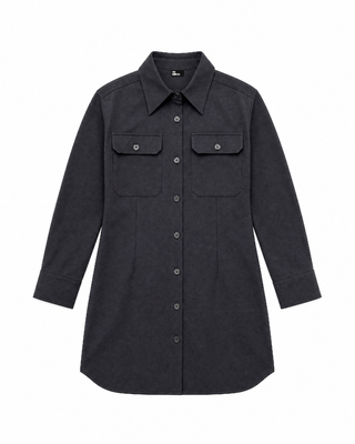 Black wool-blend mini dress