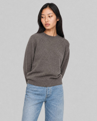 Brown merino wool and cashmere sweater