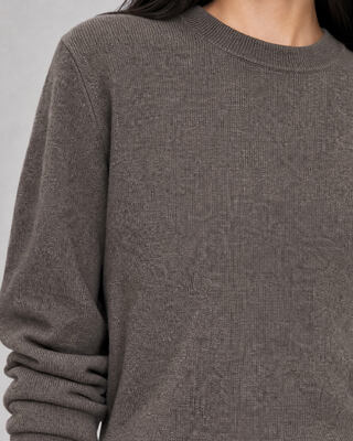 Brown merino wool and cashmere sweater