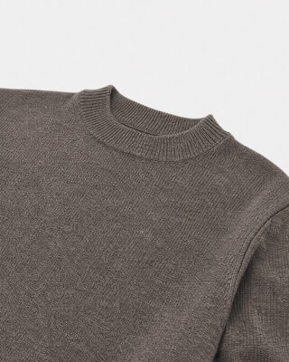 Brown merino wool and cashmere sweater