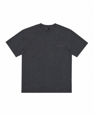 Black screen-printed T-shirt