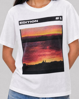 Unisex T-shirt with white screen print