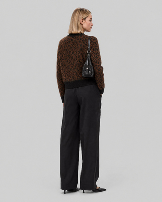 Leopard-print mohair-blend sweater