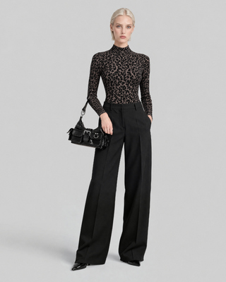 Black leopard-print bodysuit