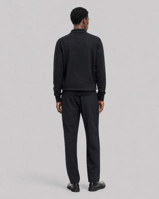 Black Merino Wool Polo Neck Sweater