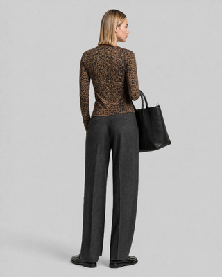 Wide-leg gray flannel pants