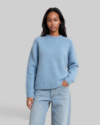 Blue Mohair-Blend Sweater