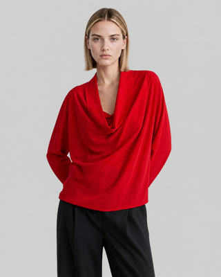Red Long-Sleeved Top