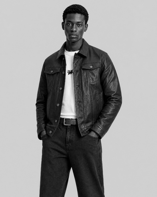 Black leather jacket