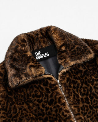 Leopard-print faux fur jacket