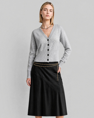 Blue Merino Wool and Cashmere Cardigan