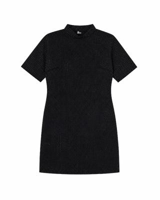 Black Short Rhinestone Dress