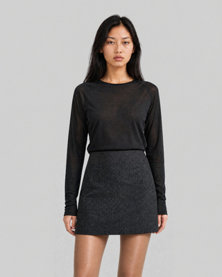 Black Fine-Knit Sweater