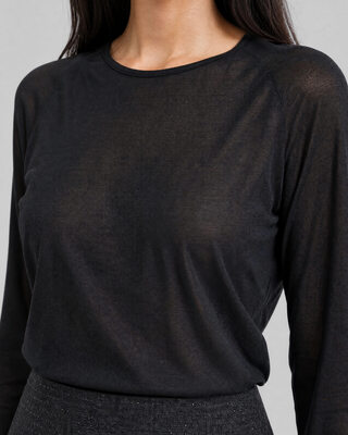 Black Fine-Knit Sweater