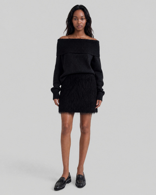 Black Short Fringed Skirt