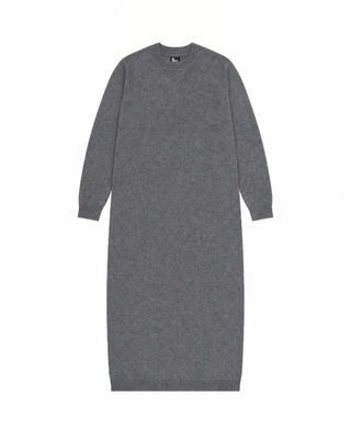 Long gray wool and cashmere dress