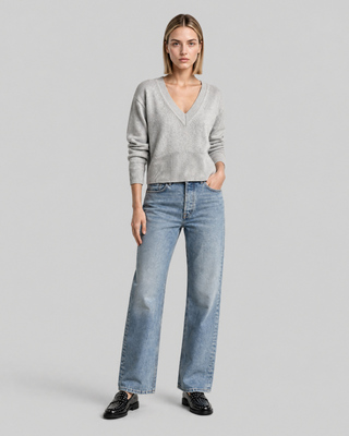 Blue Merino Wool and Cashmere Sweater