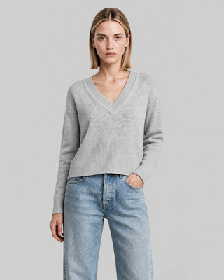 Blue Merino Wool and Cashmere Sweater