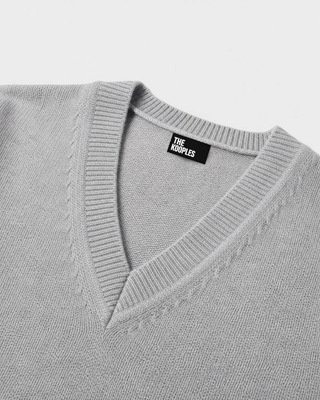 Blue Merino Wool and Cashmere Sweater