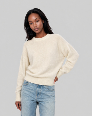 Ecru Mohair-Blend Sweater