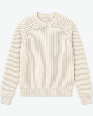 Natural-colored merino wool sweater