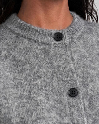 Gray Mohair-Blend Cardigan