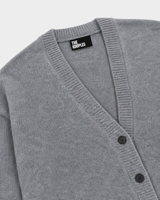 Gray Merino Wool and Cashmere Cardigan