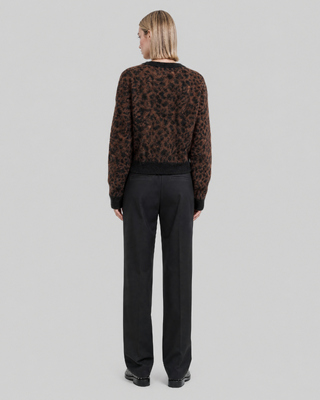 Leopard-print mohair-blend cardigan
