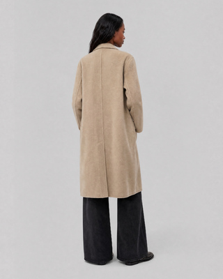 Beige reversible wool-blend coat