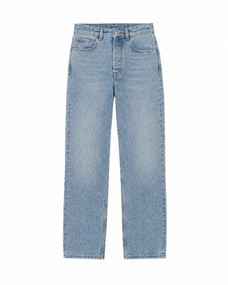 Straight-leg blue jeans
