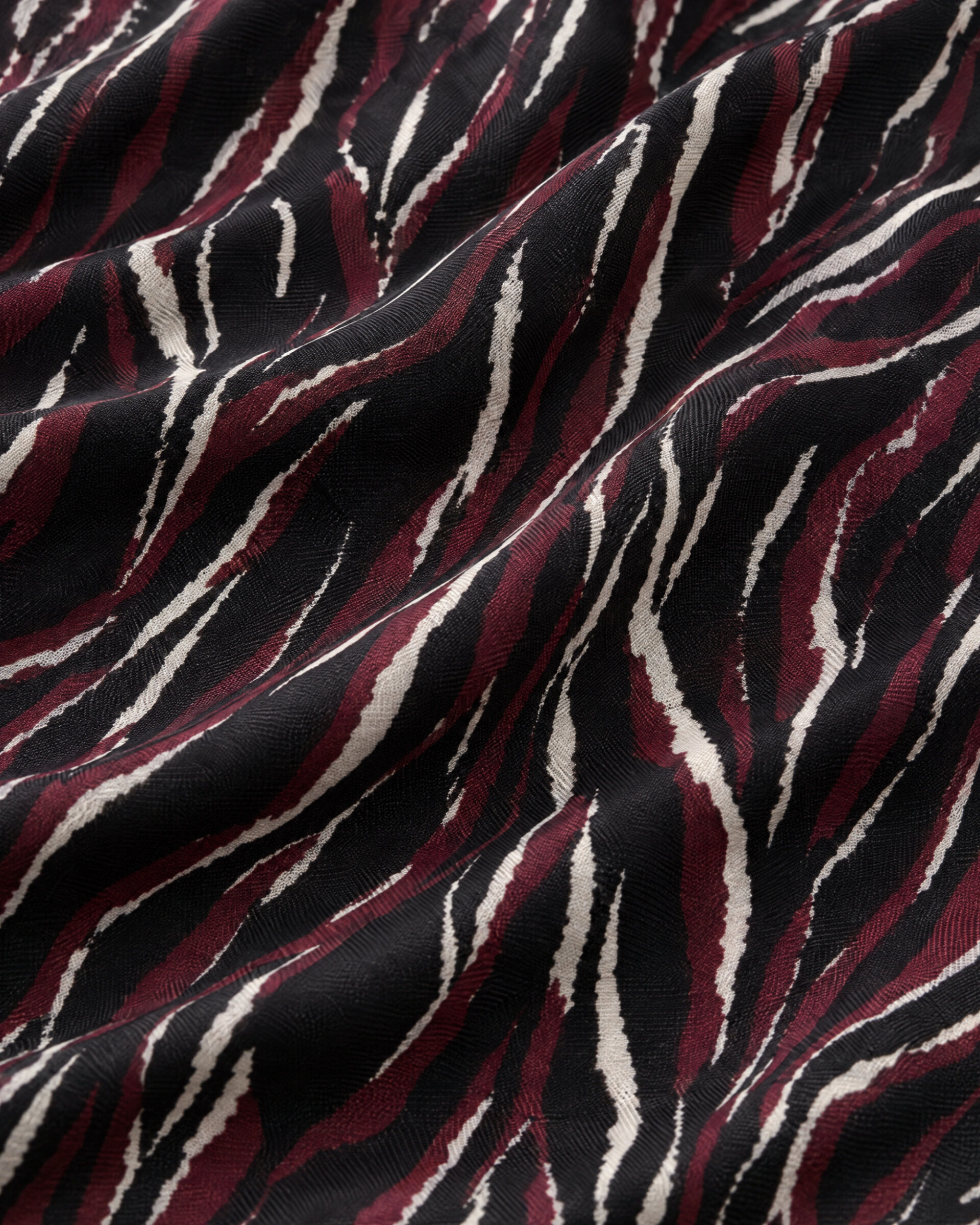 Black silk-viscose blend scarf
