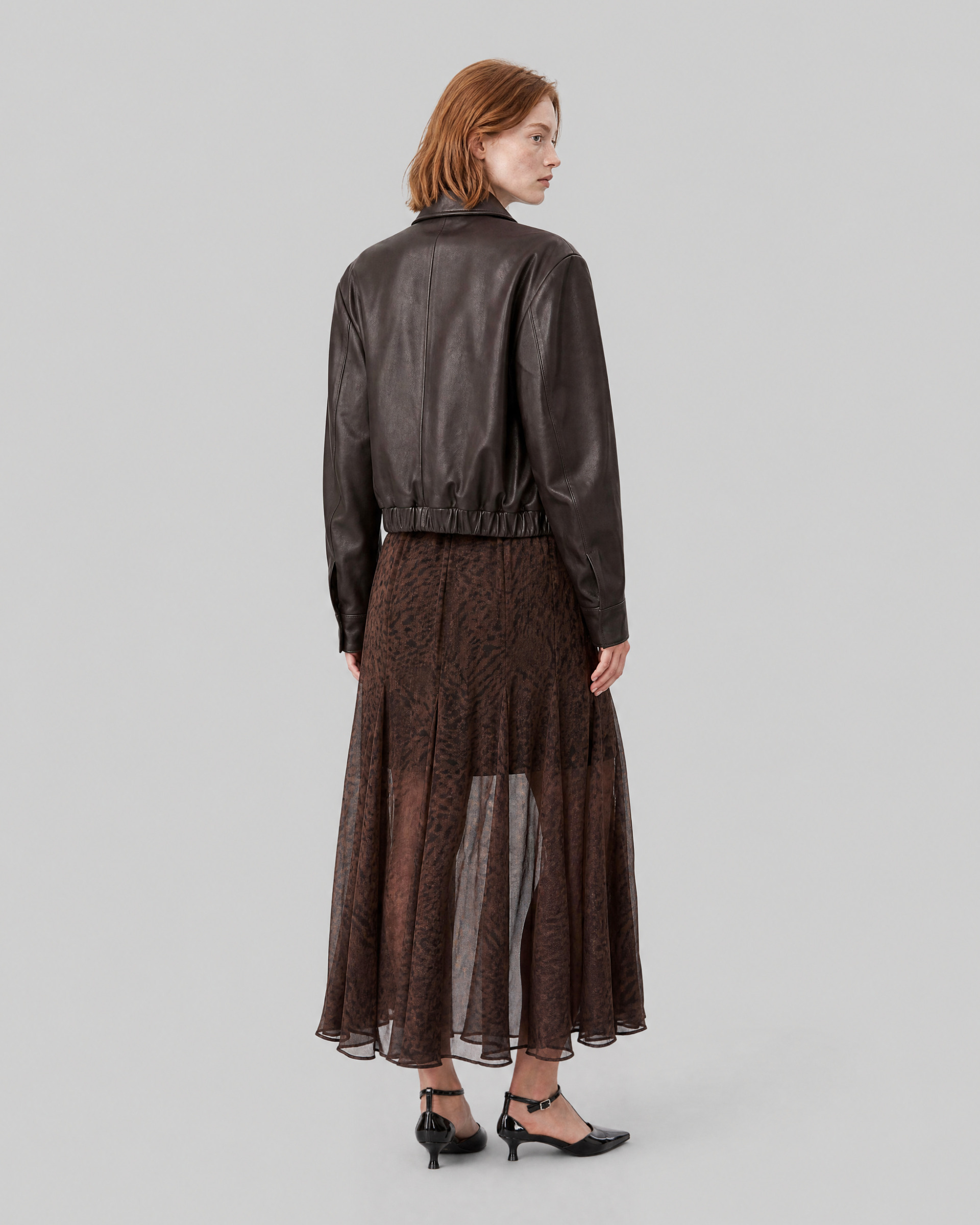 Long leopard-print skirt