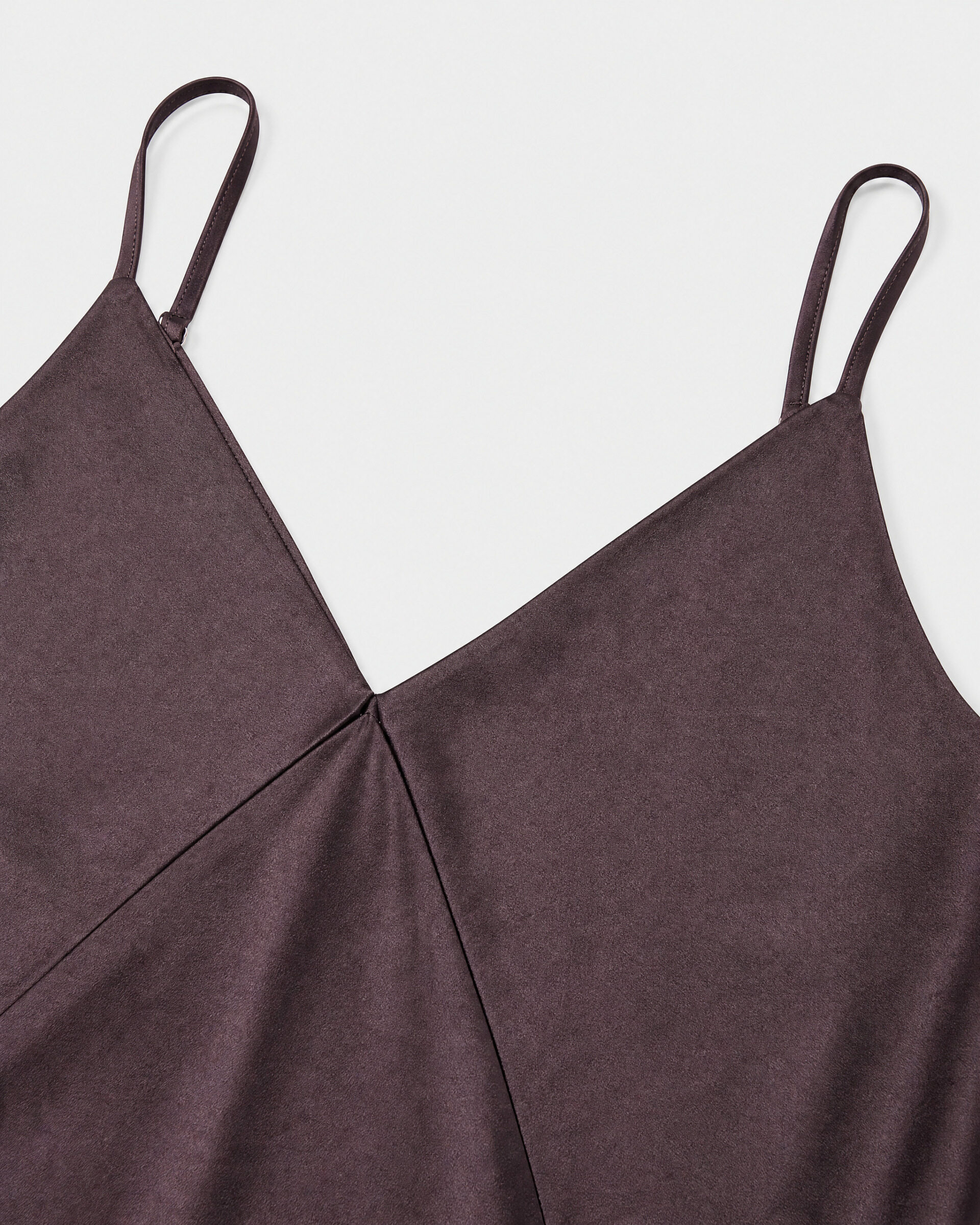 Brown Satin Spaghetti-Strap Top
