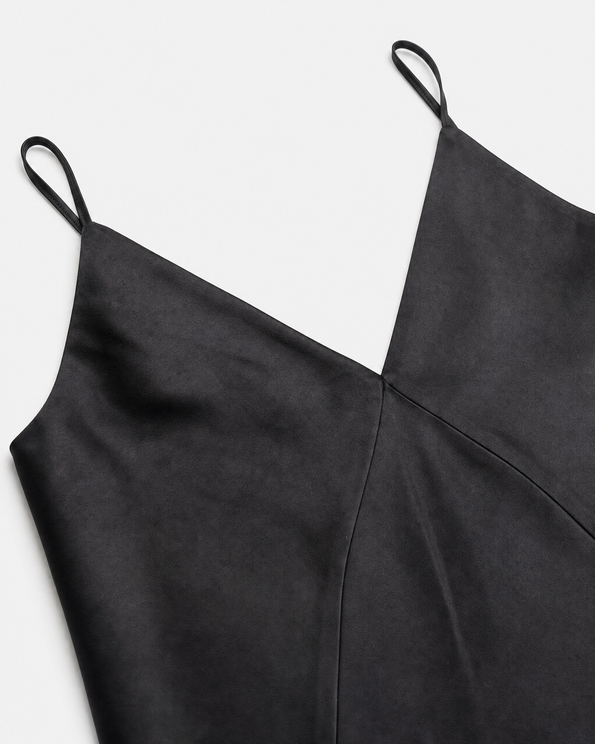 Black Satin Spaghetti-Strap Top