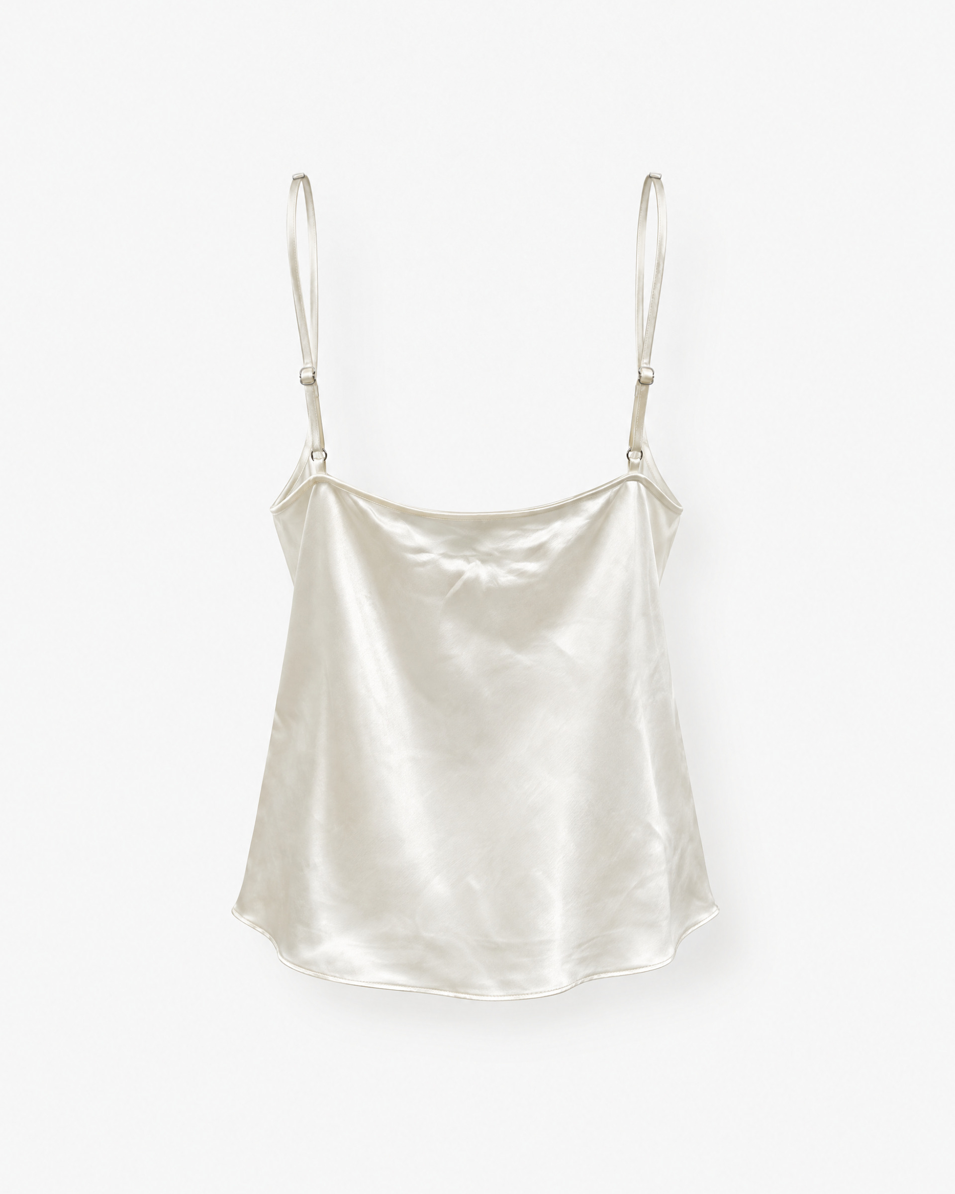 Ecru Satin Spaghetti-Strap Top