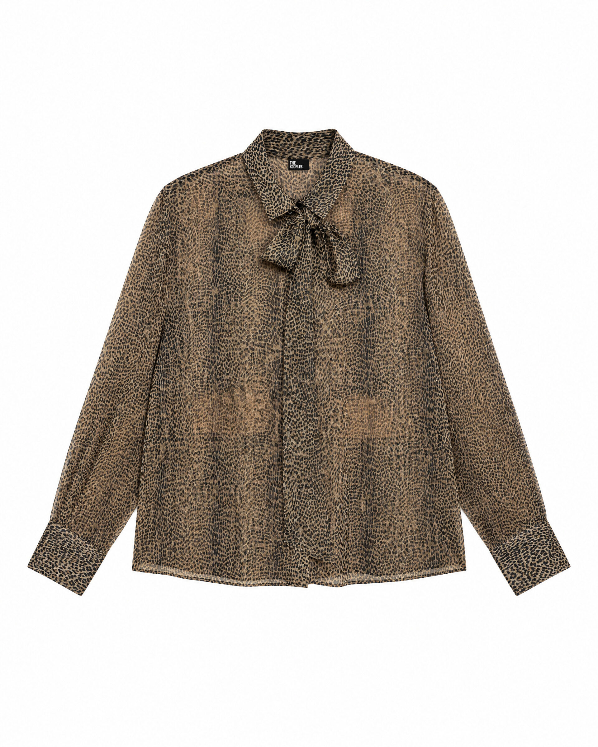 Shirt with a leopard-print cravat