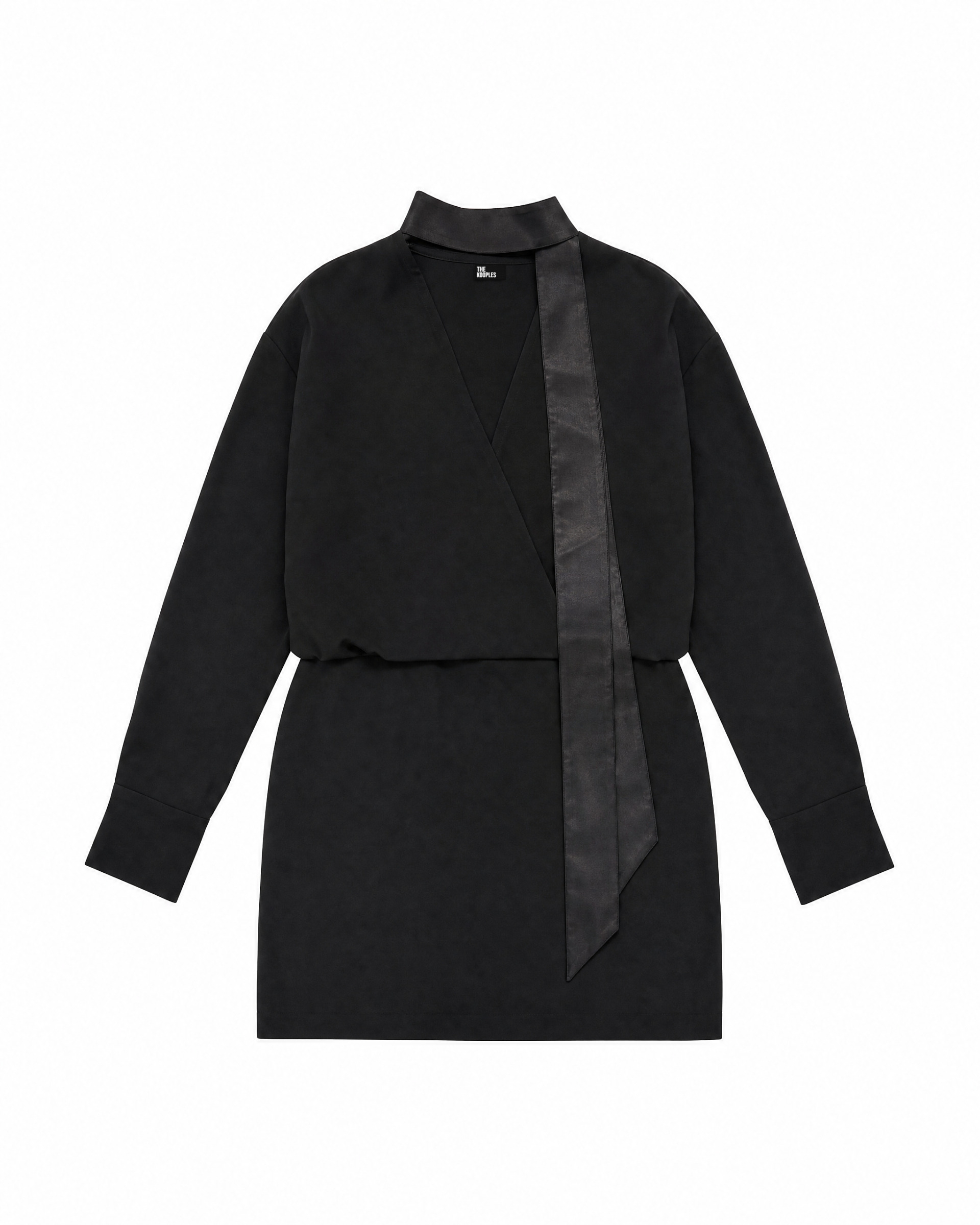 Black wrap-style short dress