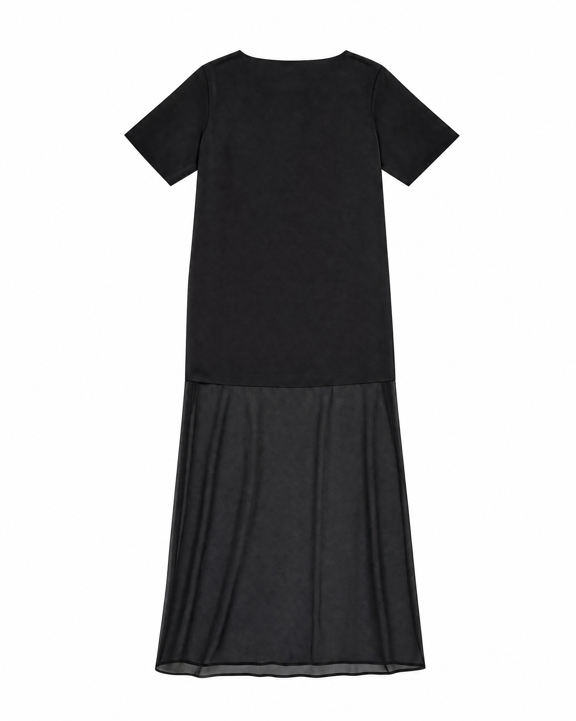 Black long satin dress