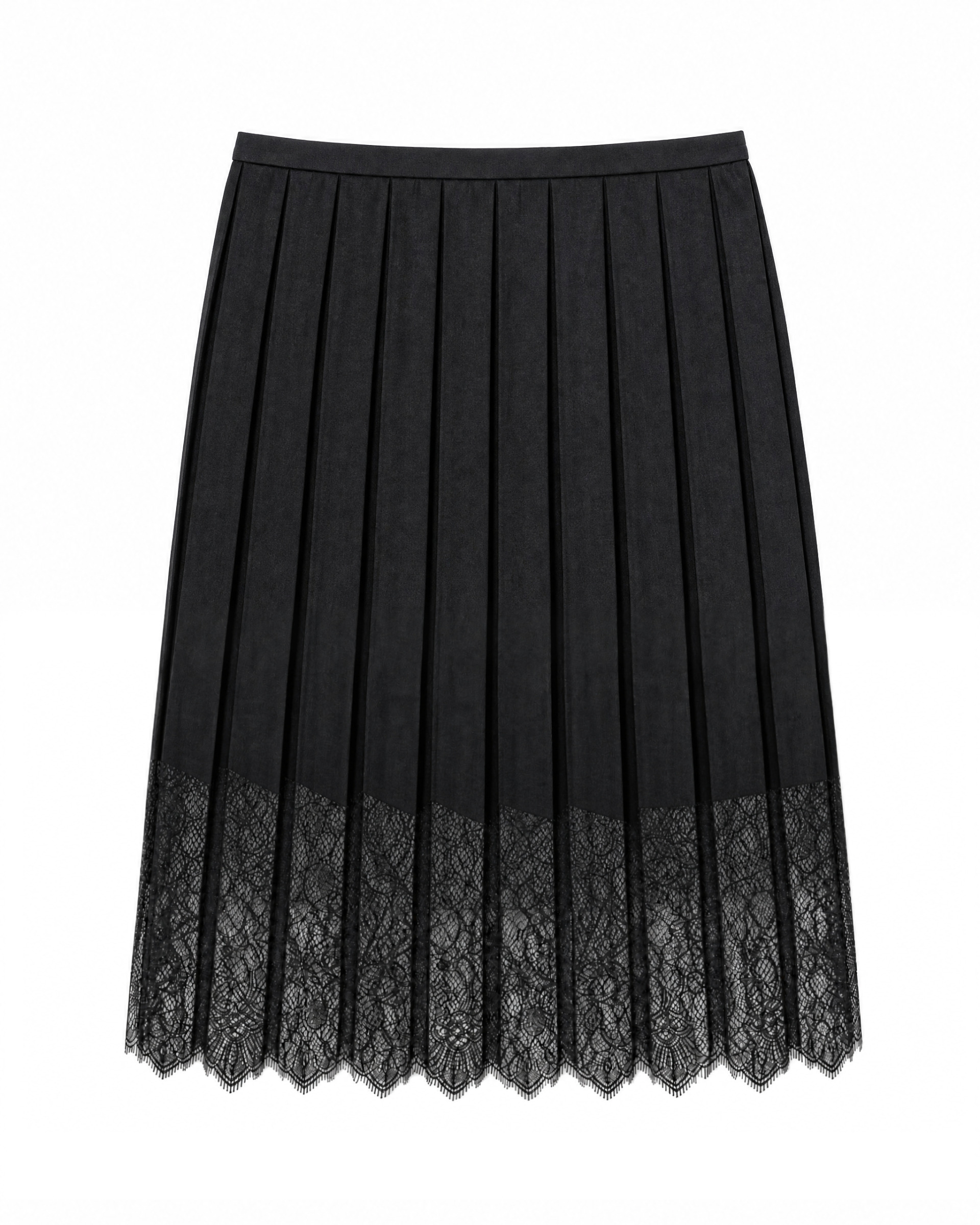 Short skirt with black lace