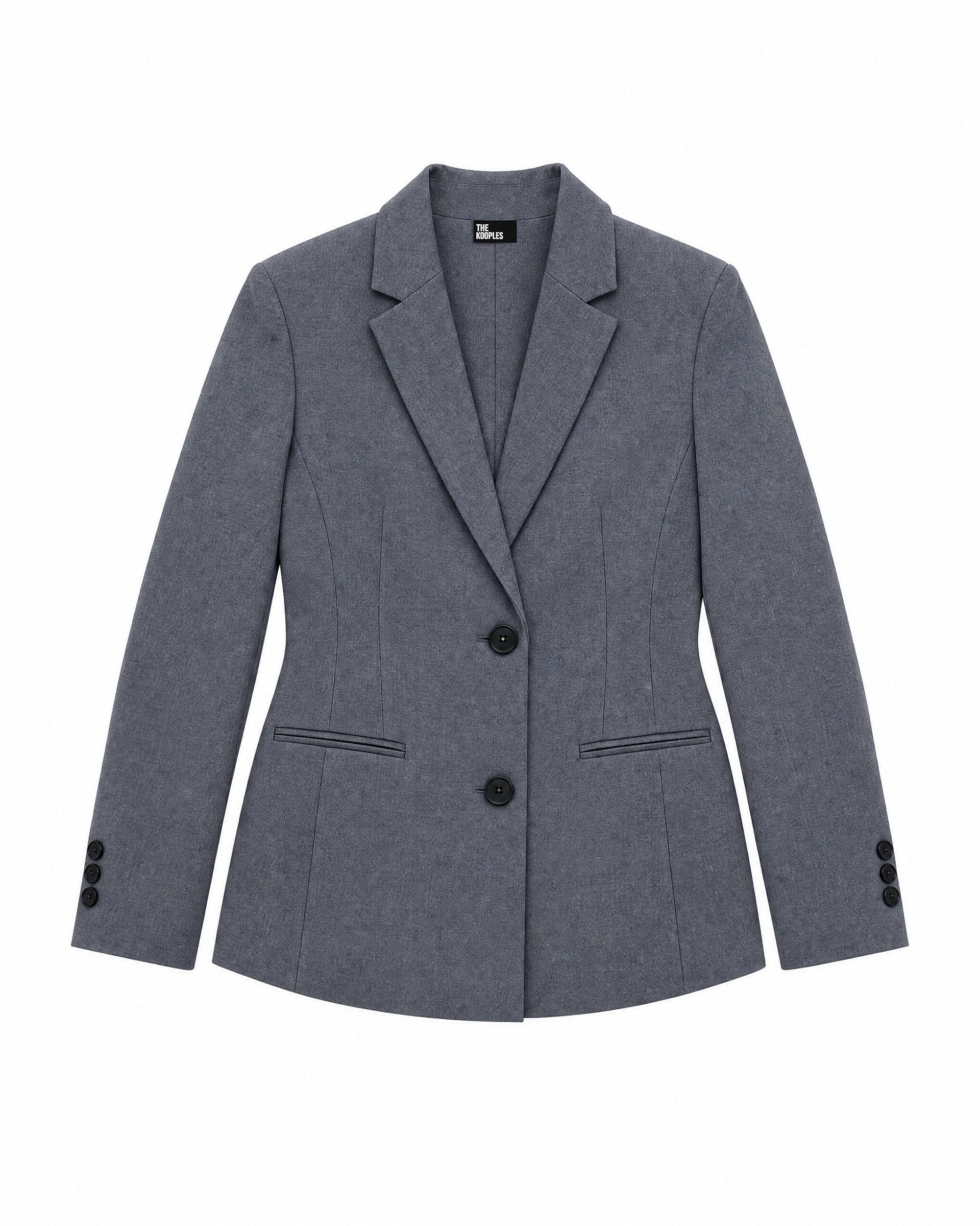 Fitted tailored jacket in gray wool blend