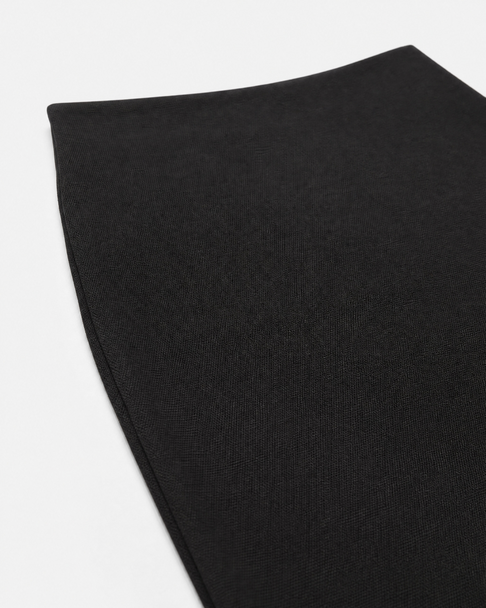 Black wool-blend pencil skirt