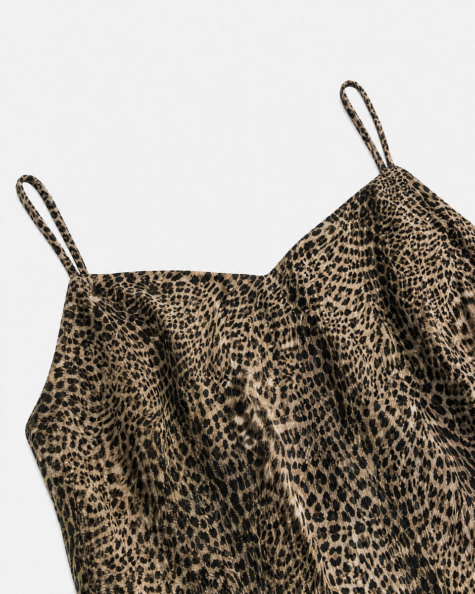 Beige leopard-print maxi dress