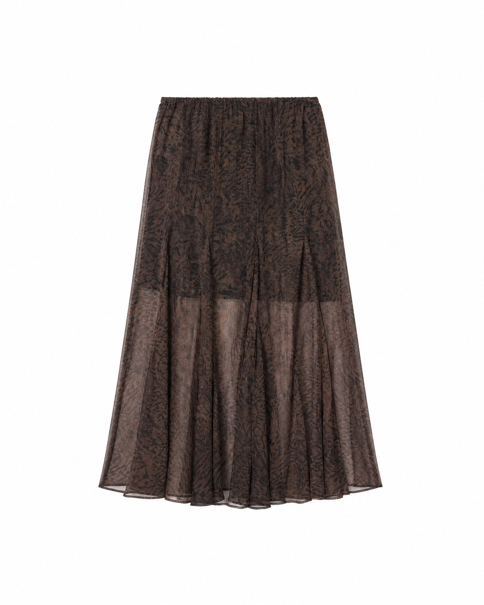 Long leopard-print skirt