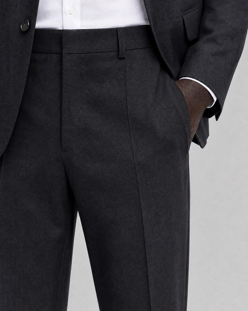 Straight-leg suit pants in anthracite gray wool